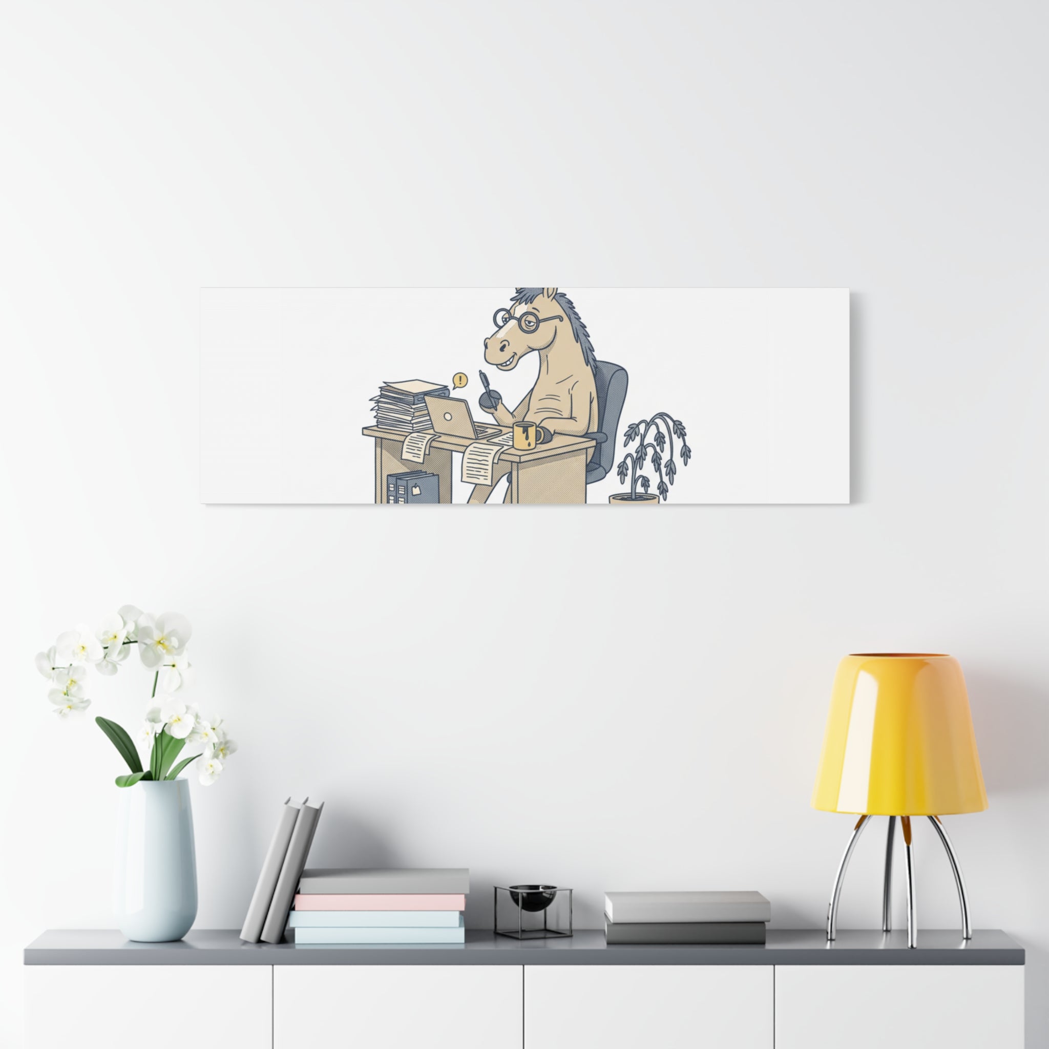Best Desk Jockey Canvas, Workhorse Office Art | Corporate Burnout Parody