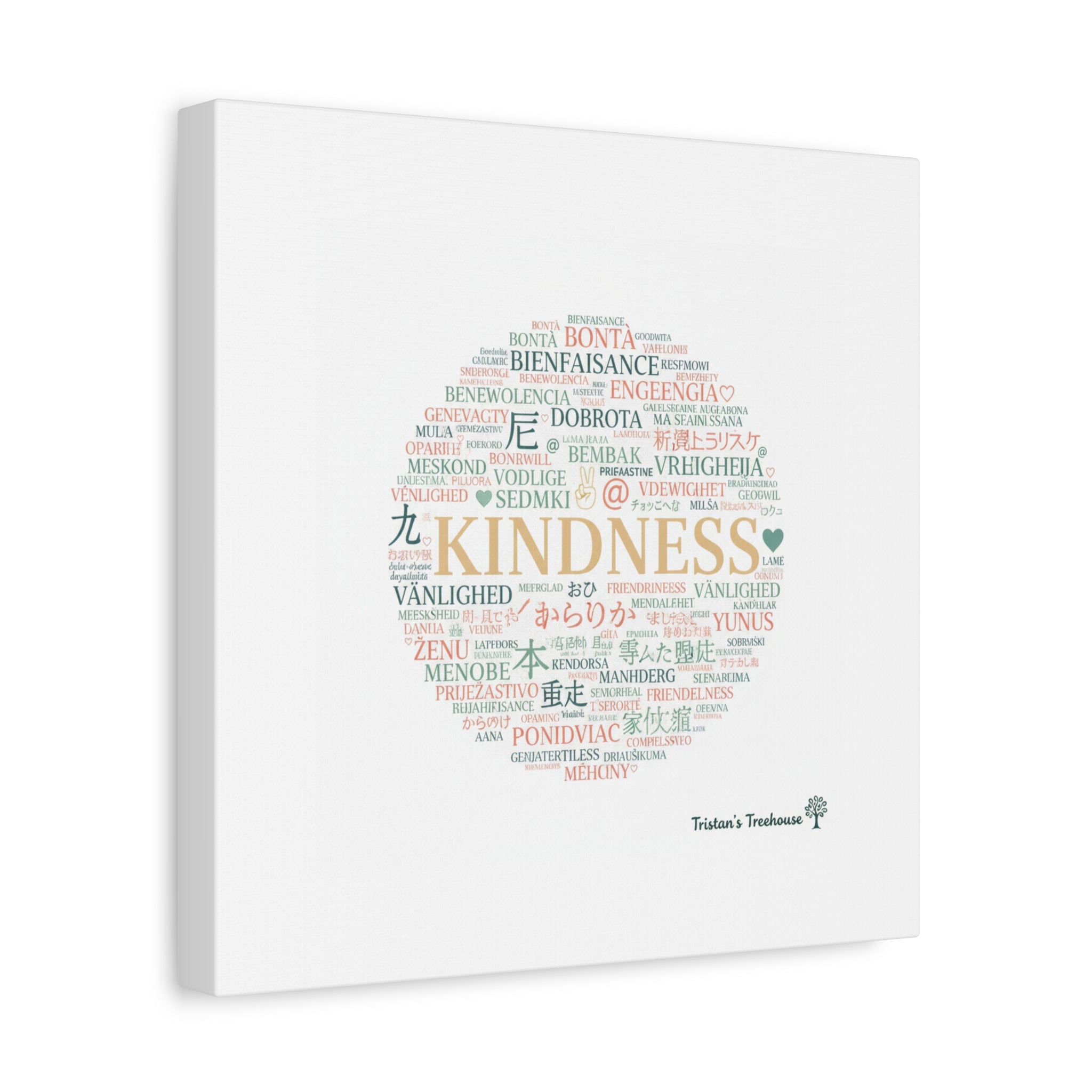 Kindness Word Cloud Canvas | Fresh Start Minimalist Wall Art