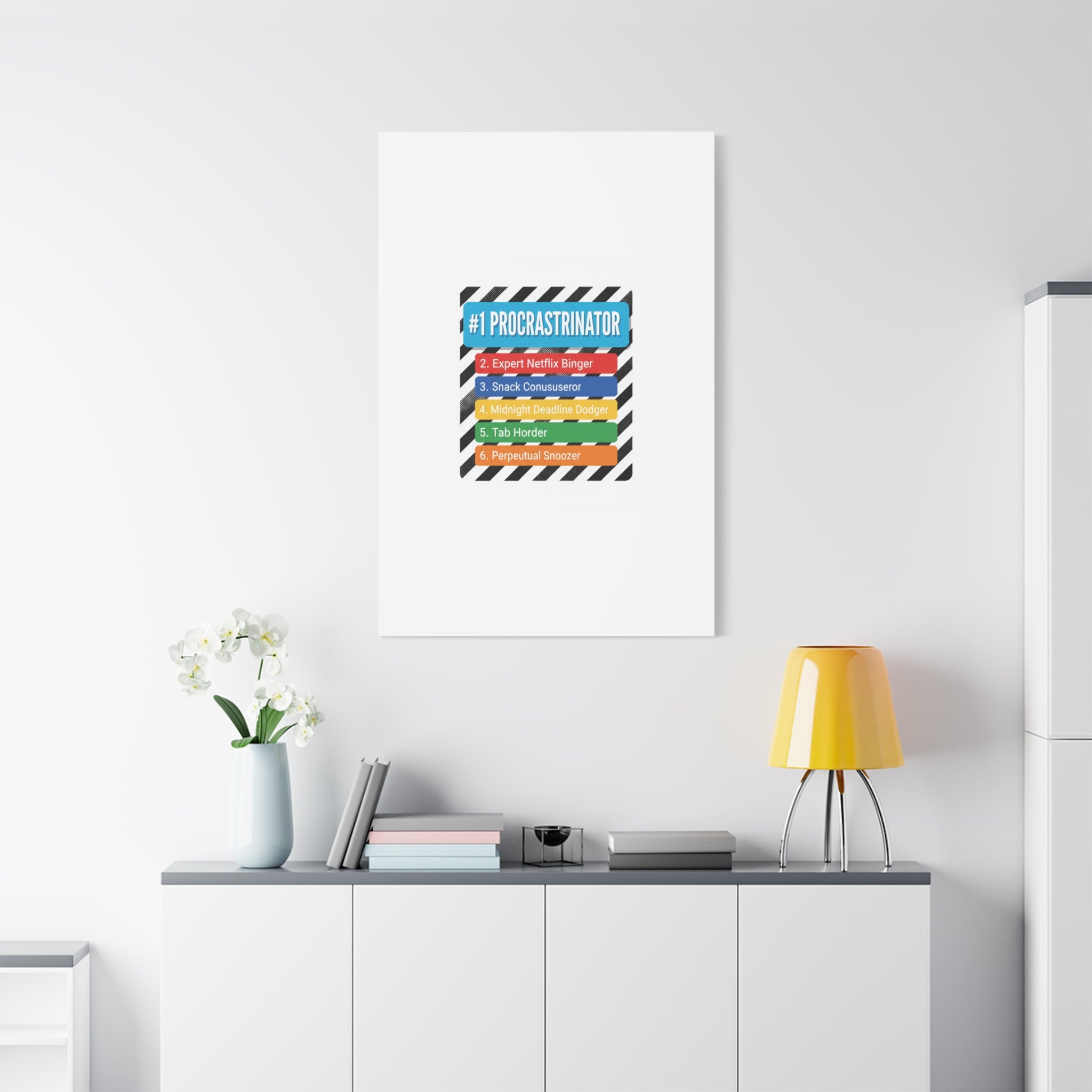 #1 Procrastinator Canvas, Rank-Style List Poster | Top-List Ranking Obsession