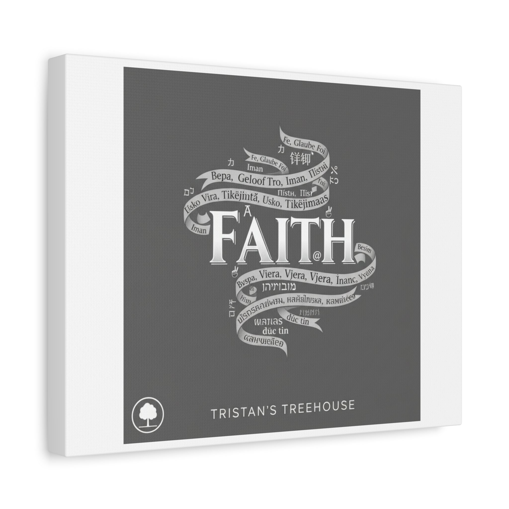 handwritten faith ribbon Canvas | sketch aesthetic, doodle design