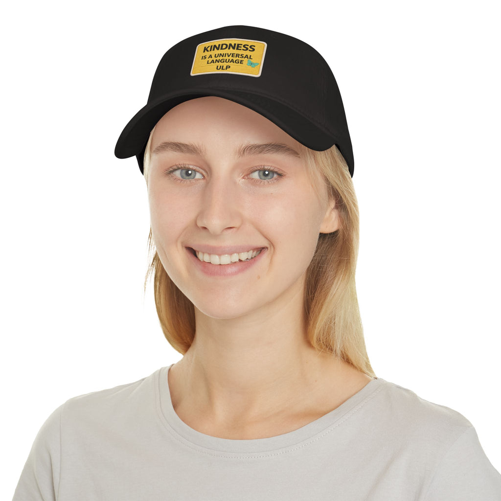 Kindness Is A Universal Language Patch Cap — Red Low Profile Baseball Hat
