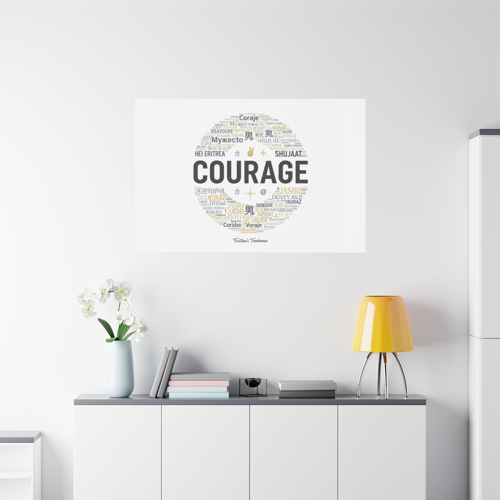Courage Word Cloud Canvas | Fresh-Start Minimalism art print