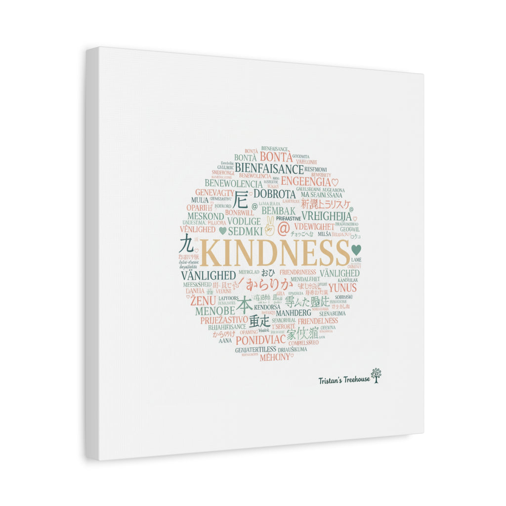 Kindness Word Cloud Canvas | Fresh Start Minimalist Wall Art
