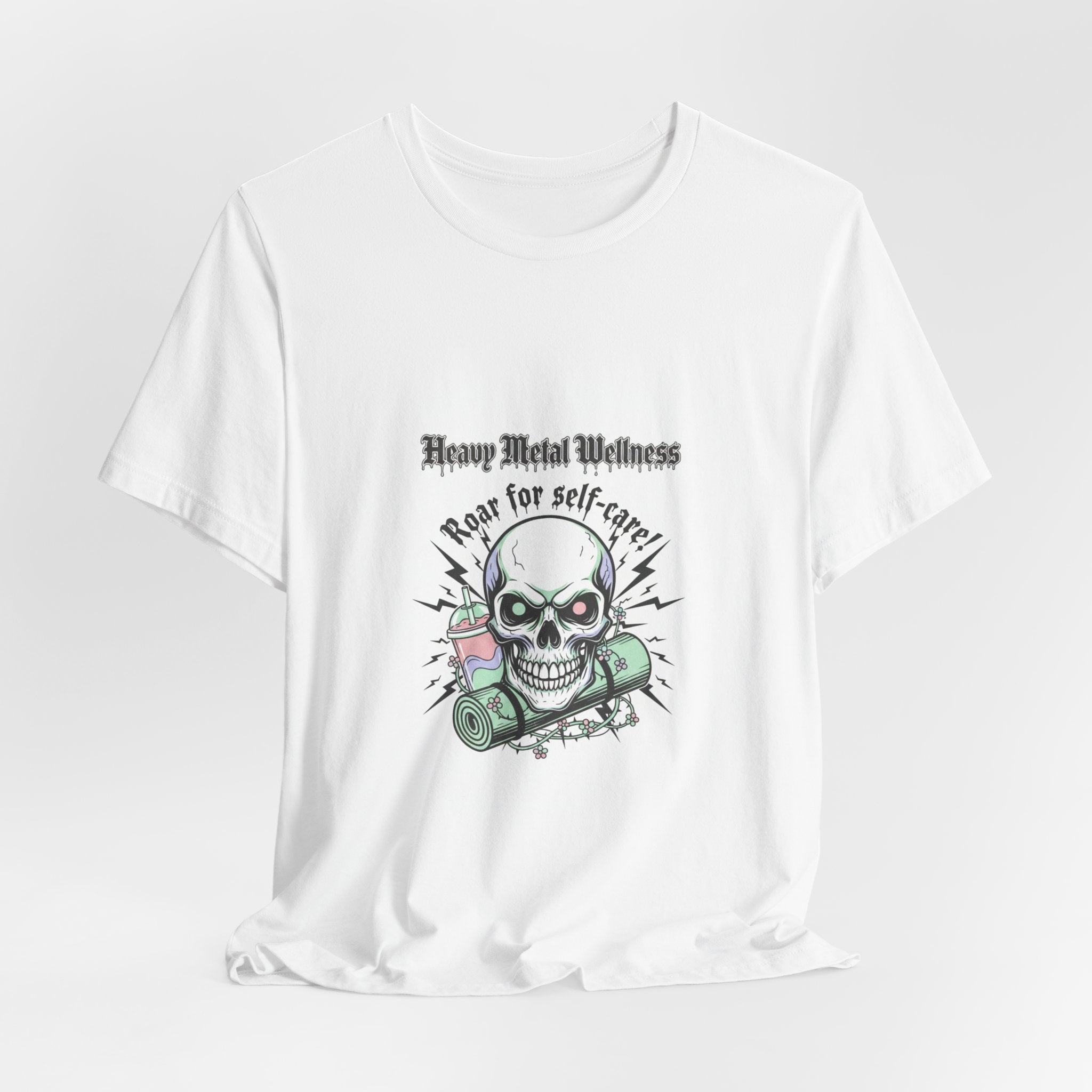 Heavy Metal Wellness Skull Tee | metal font shirt, gothic wellness quote