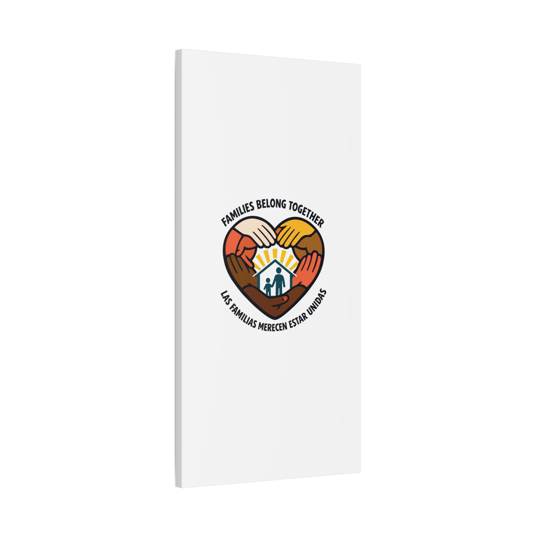 Families Belong Together Canvas, family unity solidarity, bilingual inclusive decor