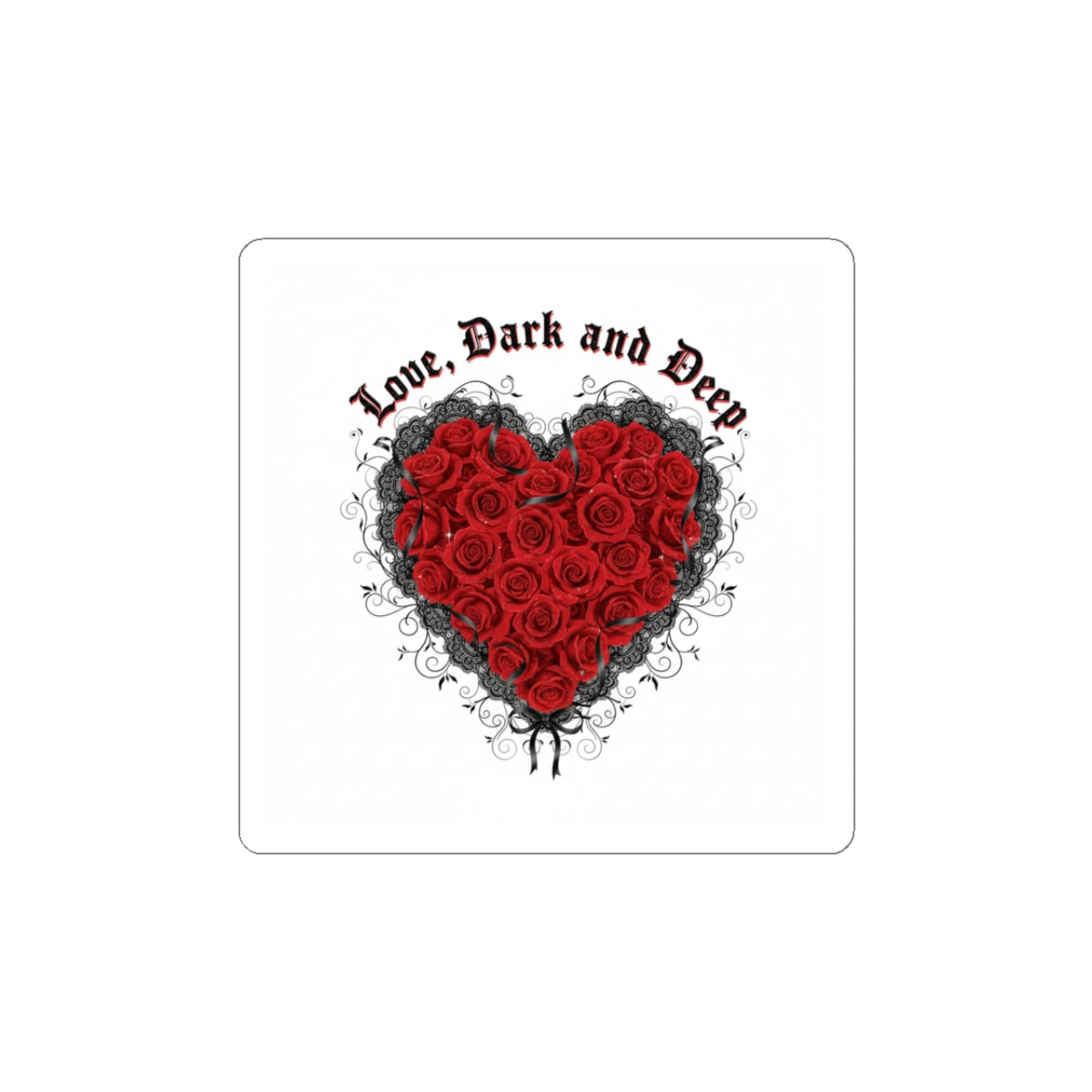 Love Dark and Deep Heart Sticker | gothic romance, 80s nostalgia
