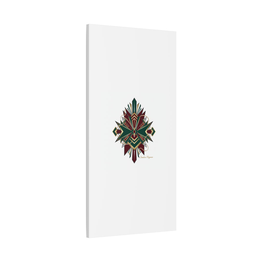 Art Deco geometric brass print Canvas | Neo-Deco chrome & gold fan motif