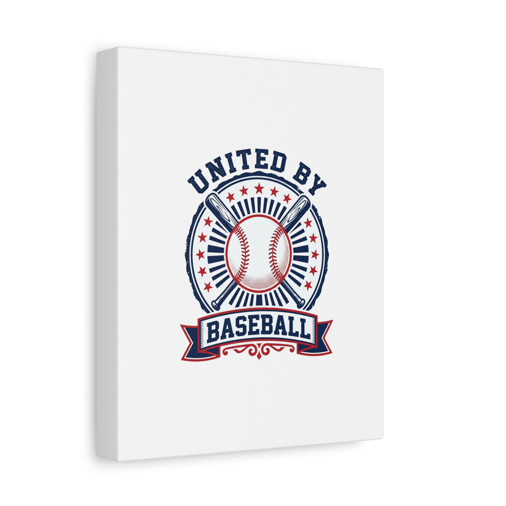 United by Baseball Canvas | Patriotic Baseball Graphic, Red White Blue Wall Art