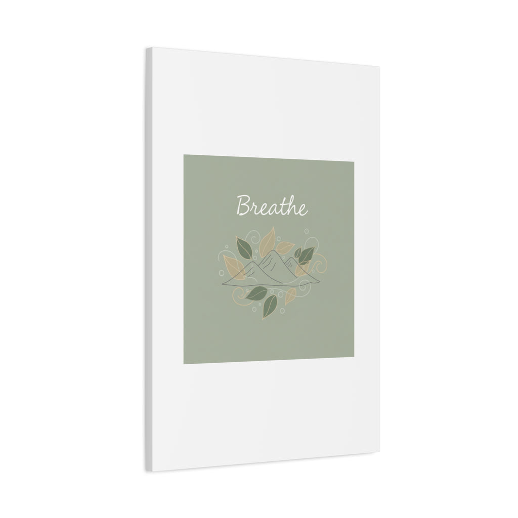 Breathe Mountain Line Canvas | Nature Symbols, Minimal Forest Wall Art