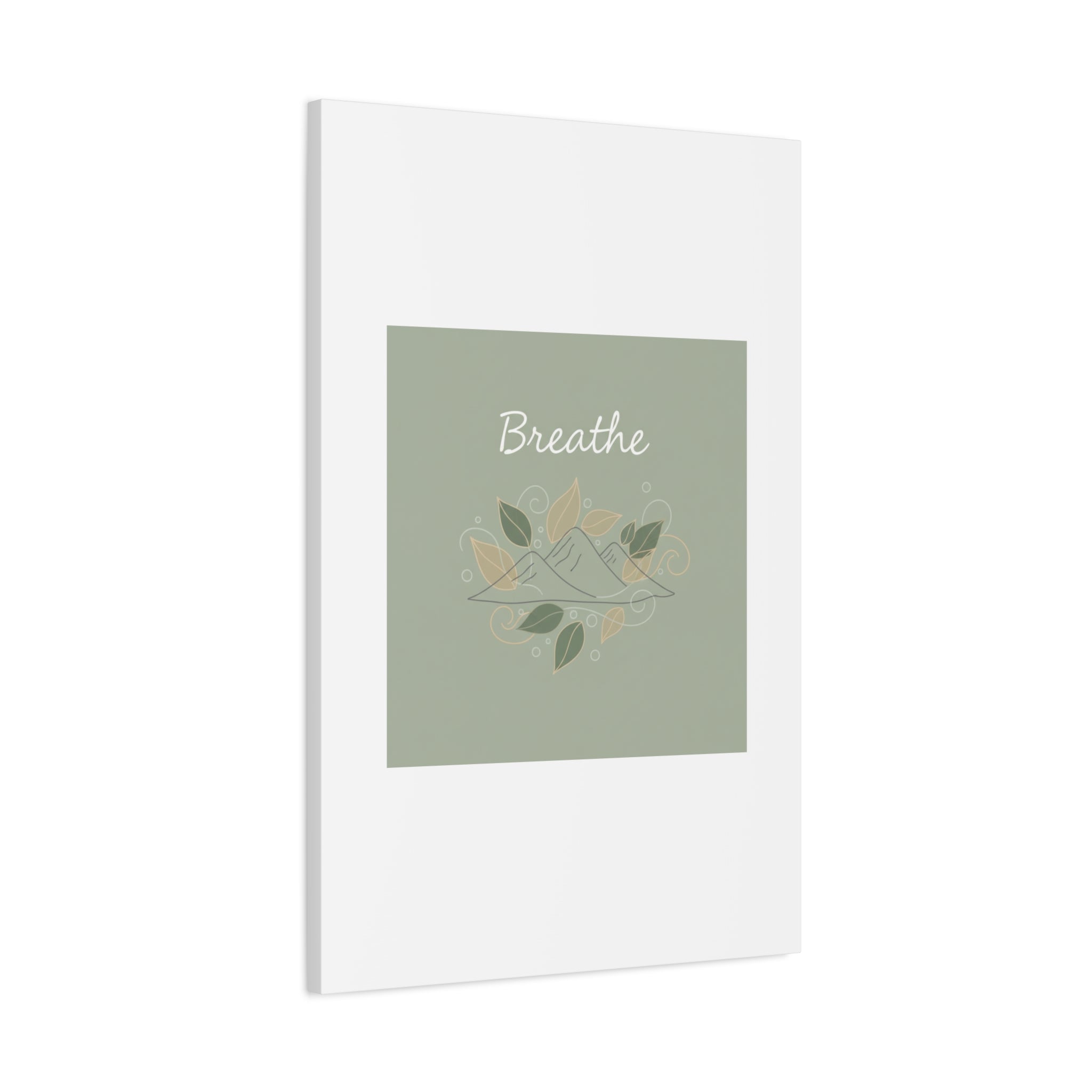 Breathe Mountain Line Canvas | Nature Symbols, Minimal Forest Wall Art