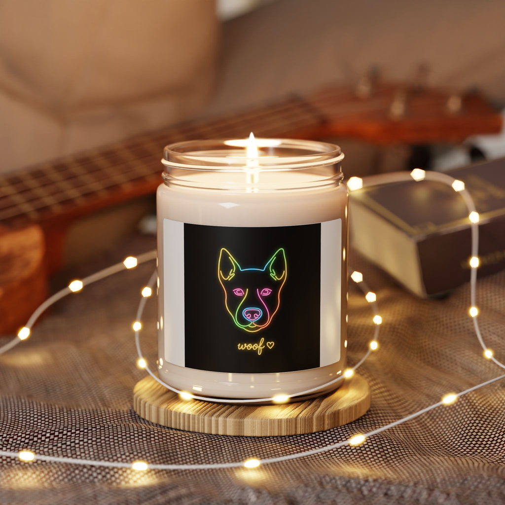 Neon Dog Art Soy Candle | Meeting Humor, Dry Office Meme