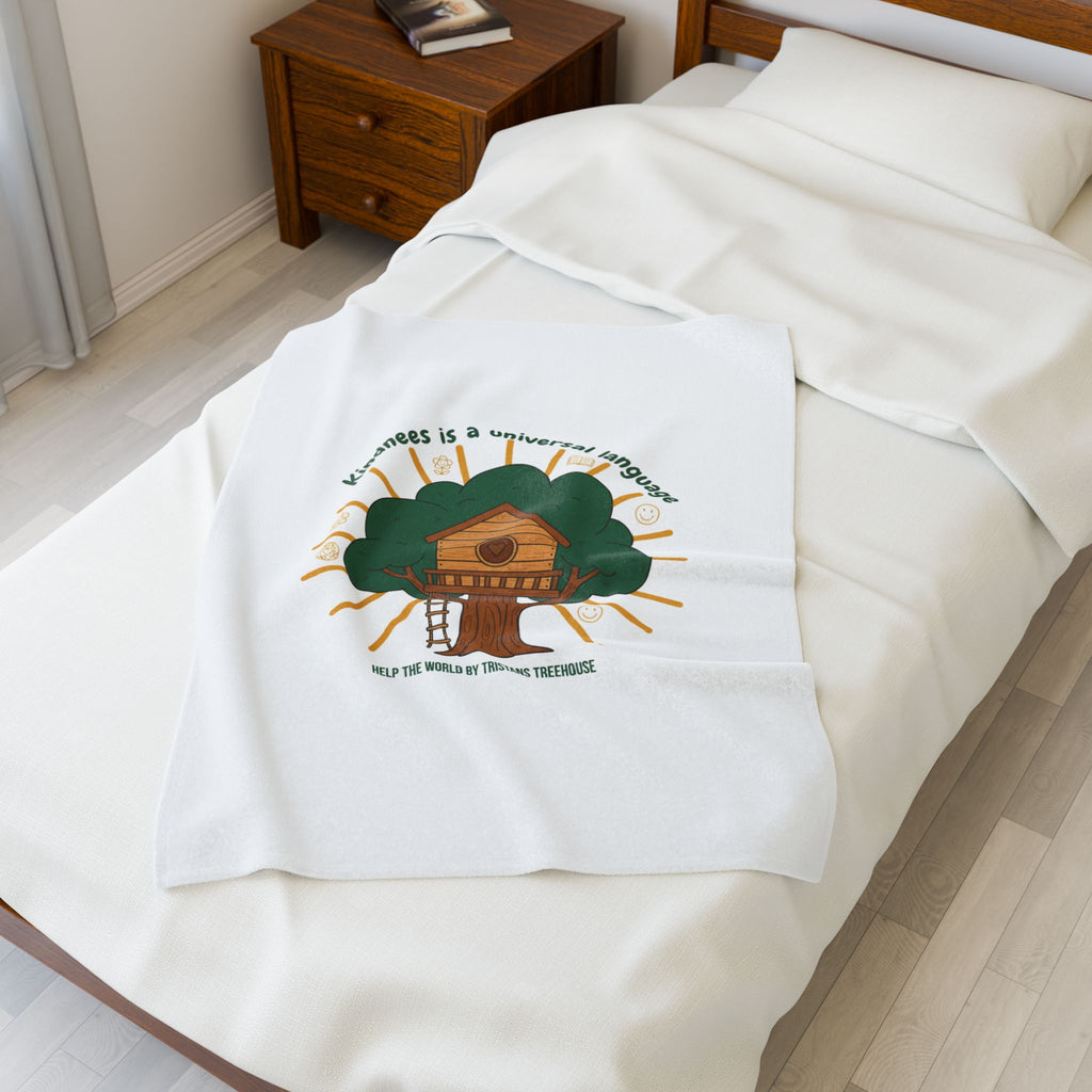 Kindness Is a Universal Language Plush Blanket | eco humor, sustainable living