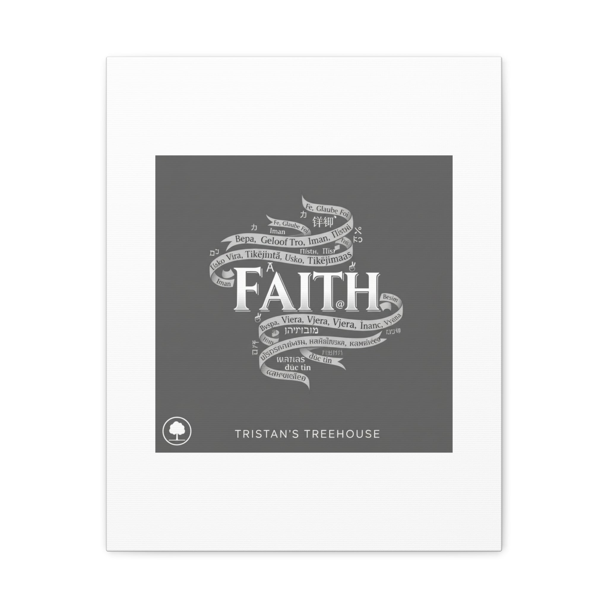handwritten faith ribbon Canvas | sketch aesthetic, doodle design