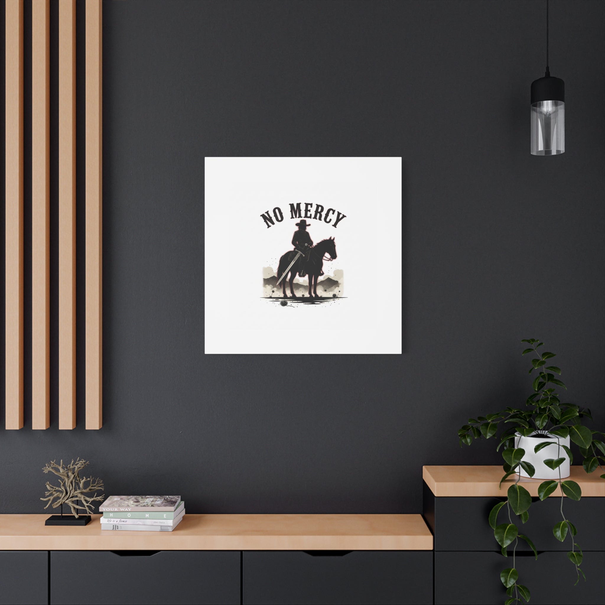 No Mercy Cowboy Skull Canvas | western skull art, gothic Americana