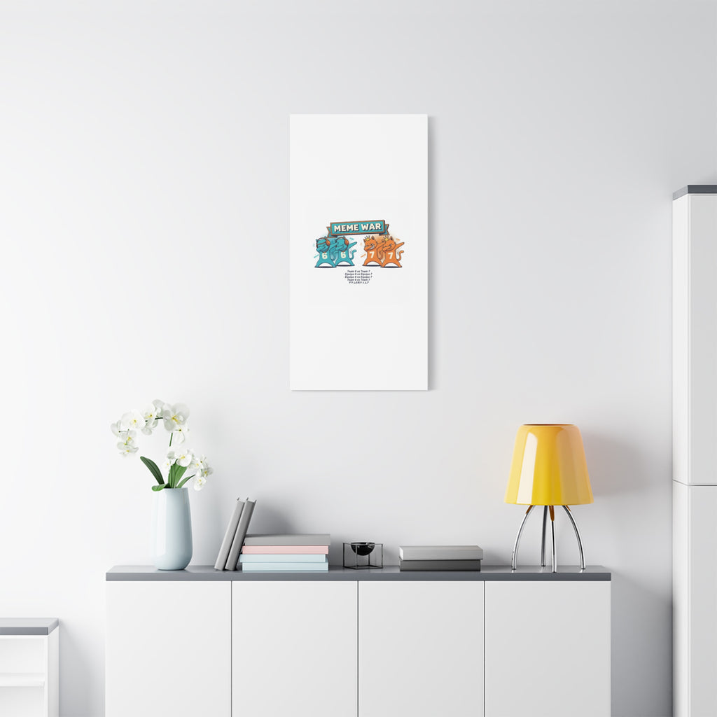 Meme War: Six vs. Seven Canvas Wall Art
