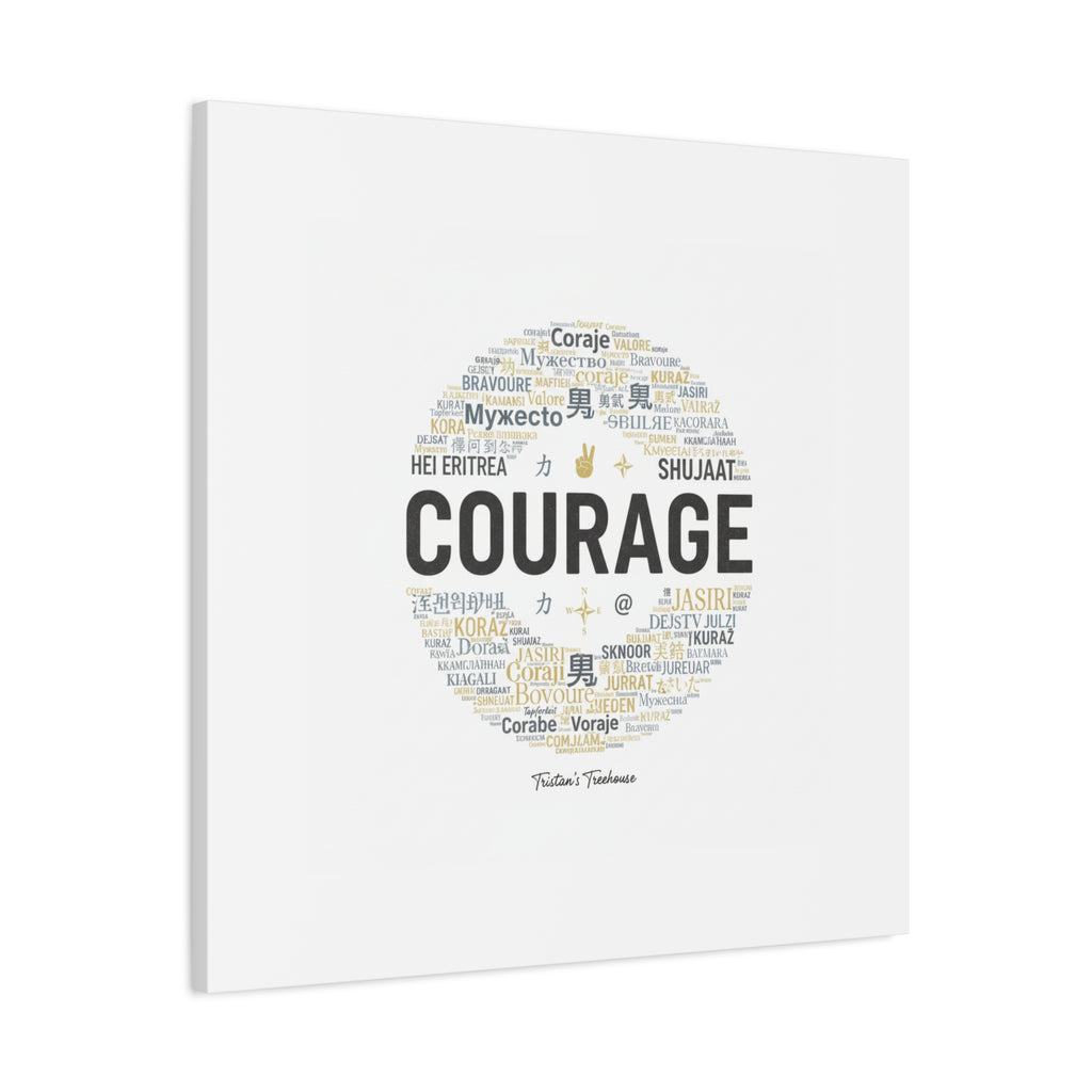 Courage Word Cloud Canvas | Fresh-Start Minimalism art print