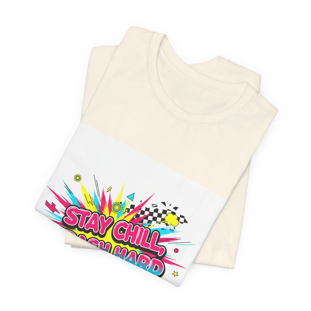 Stay Chill Crash Hard Tee | meltdown shirt, neon skate graffiti
