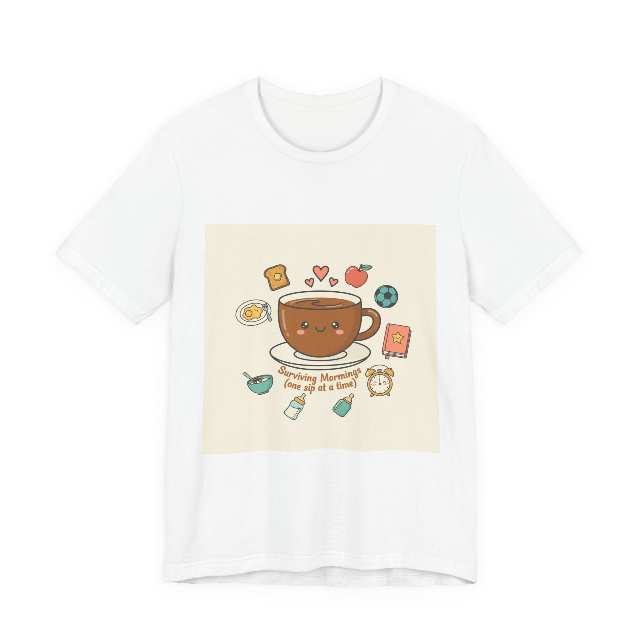 Morning Chaos Coffee & Kids Tee | mom life tee, tired parent shirt