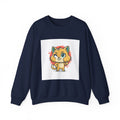 Cute Cheeky Kitty Illustration Sweatshirt | Rodent-Core Cute-Meets-Subversive