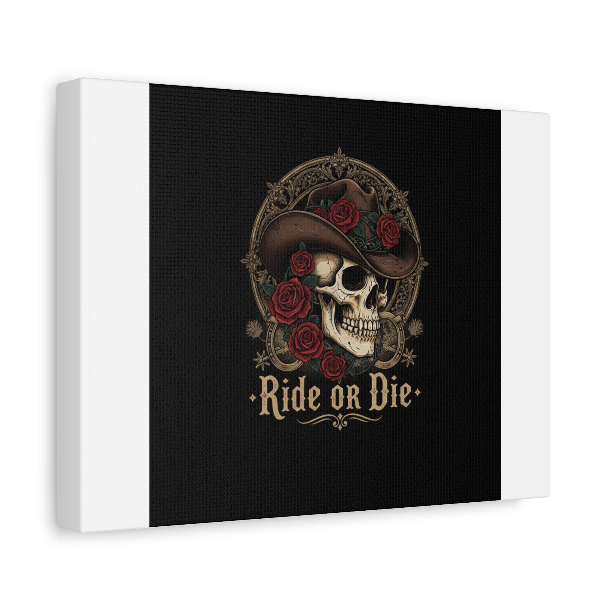 Ride or Die Skull Canvas | Western Skull Art, Gothic Americana