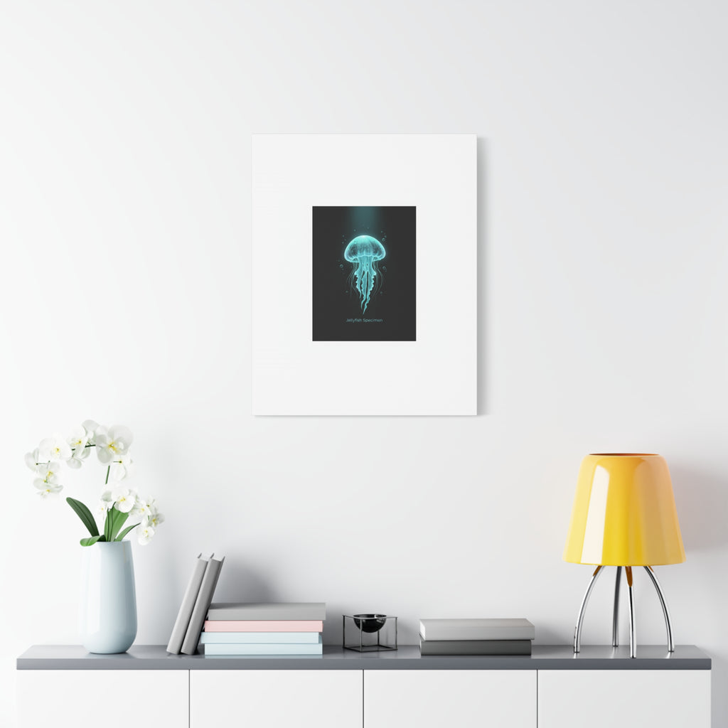 Bioluminescent Jellyfish Art Canvas | Deep Sea Aesthetic, Neon Glow