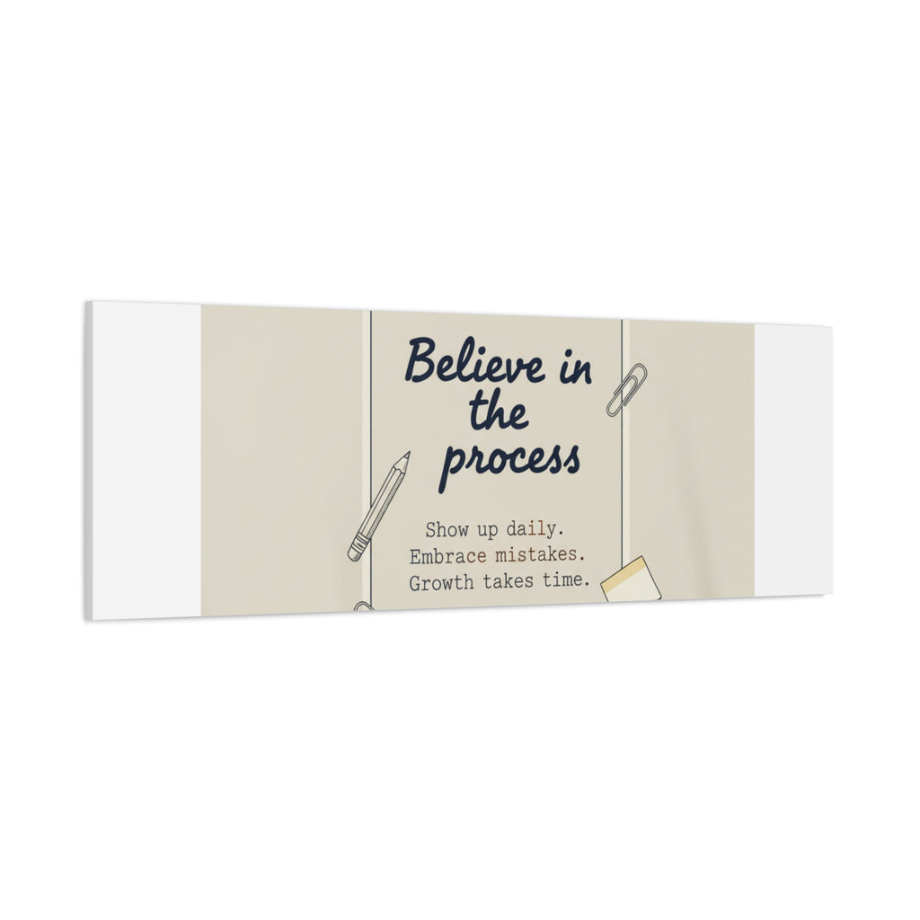 Believe in the Process Canvas | analogue note to self, handwritten reminder décor