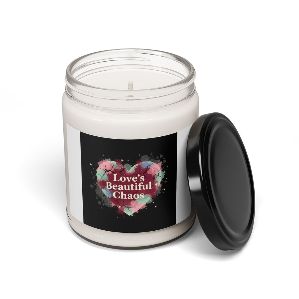 Love's Beautiful Chaos Candle | Soft Grunge Hearts, Distressed Heart Jar