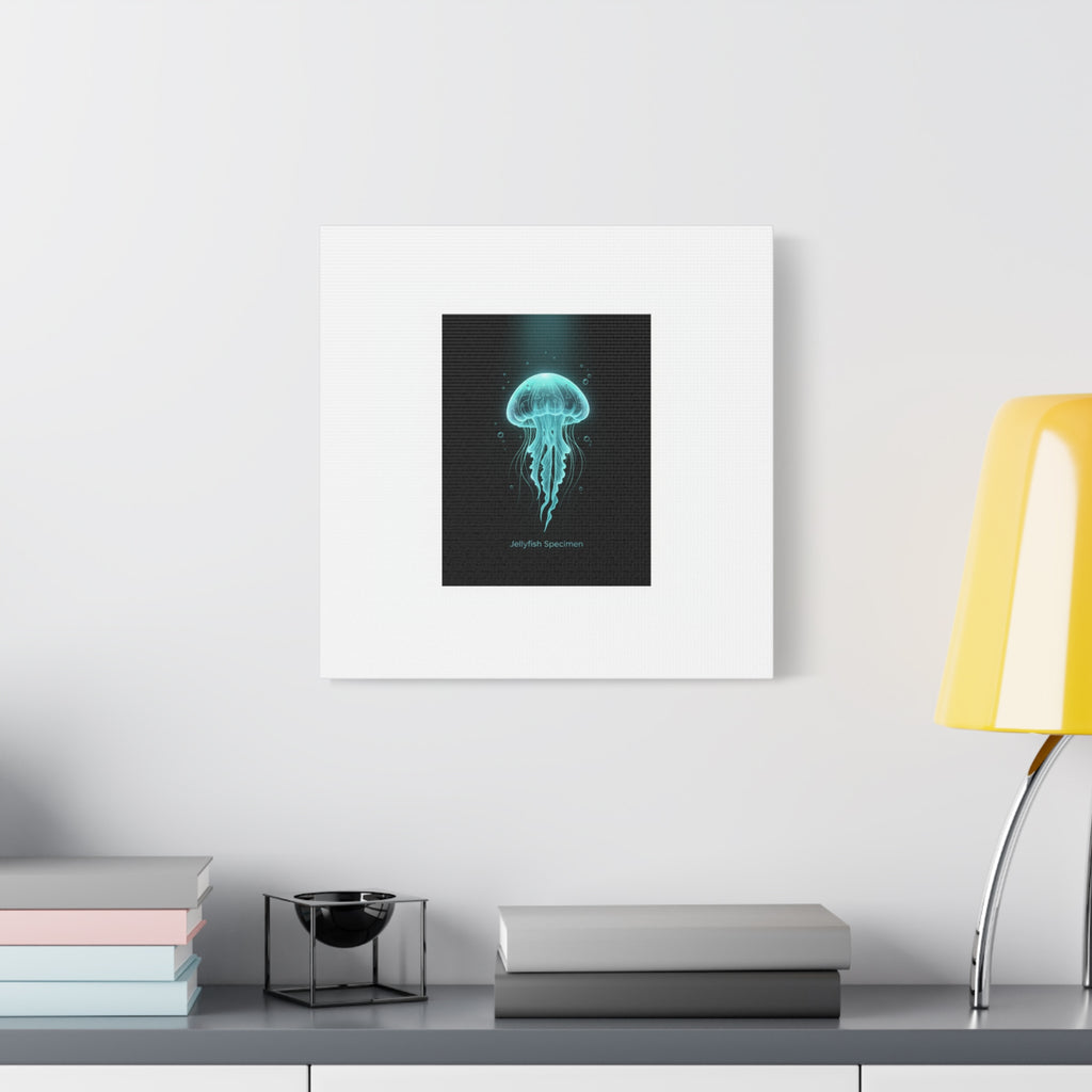 Bioluminescent Jellyfish Art Canvas | Deep Sea Aesthetic, Neon Glow