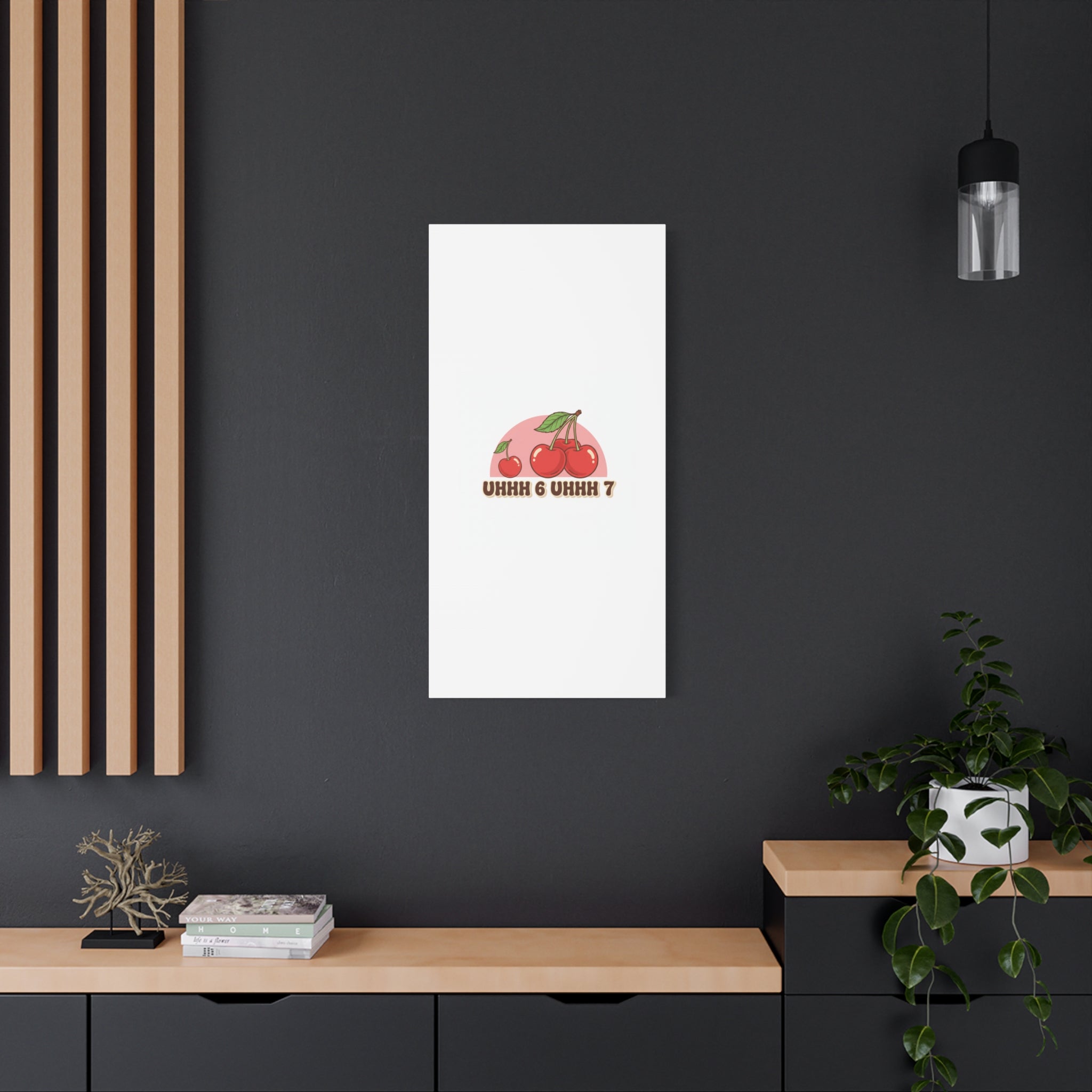 Six Severn Cherry Retro Graphic Canvas | kawaii fruit print, vintage cherry design