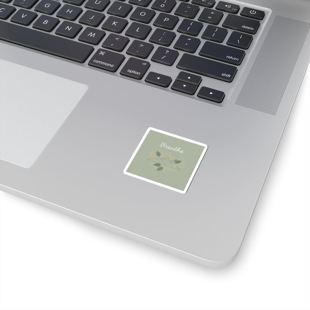 Breathe Mountain Sticker | Nature Vibes Decal, Minimal Forest Moon Phase Style