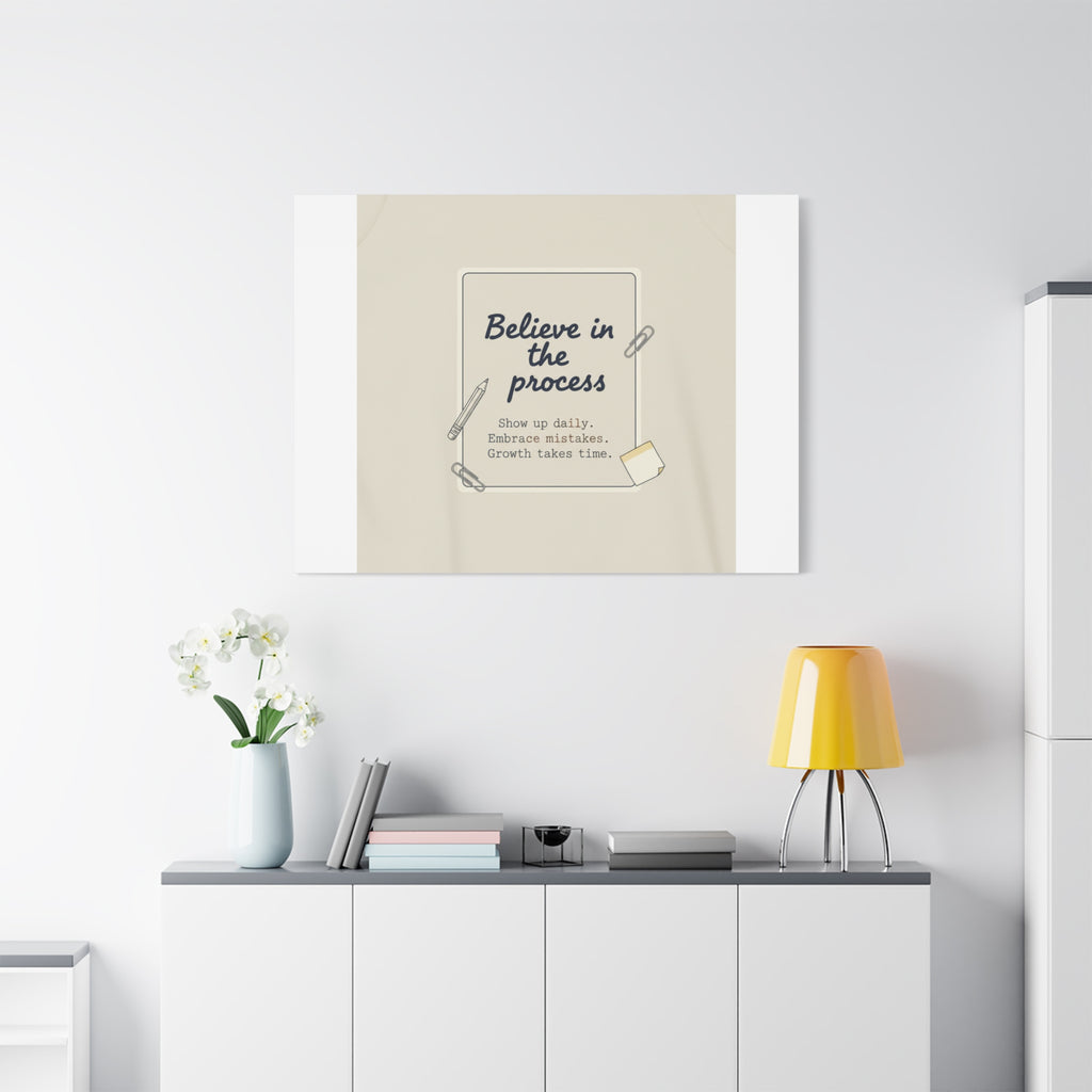 Believe in the Process Canvas | analogue note to self, handwritten reminder décor