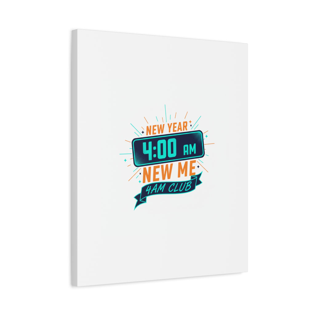 4AM Club New Year Graphic Canvas | Holiday Party Novelty, Festive New Year Decor