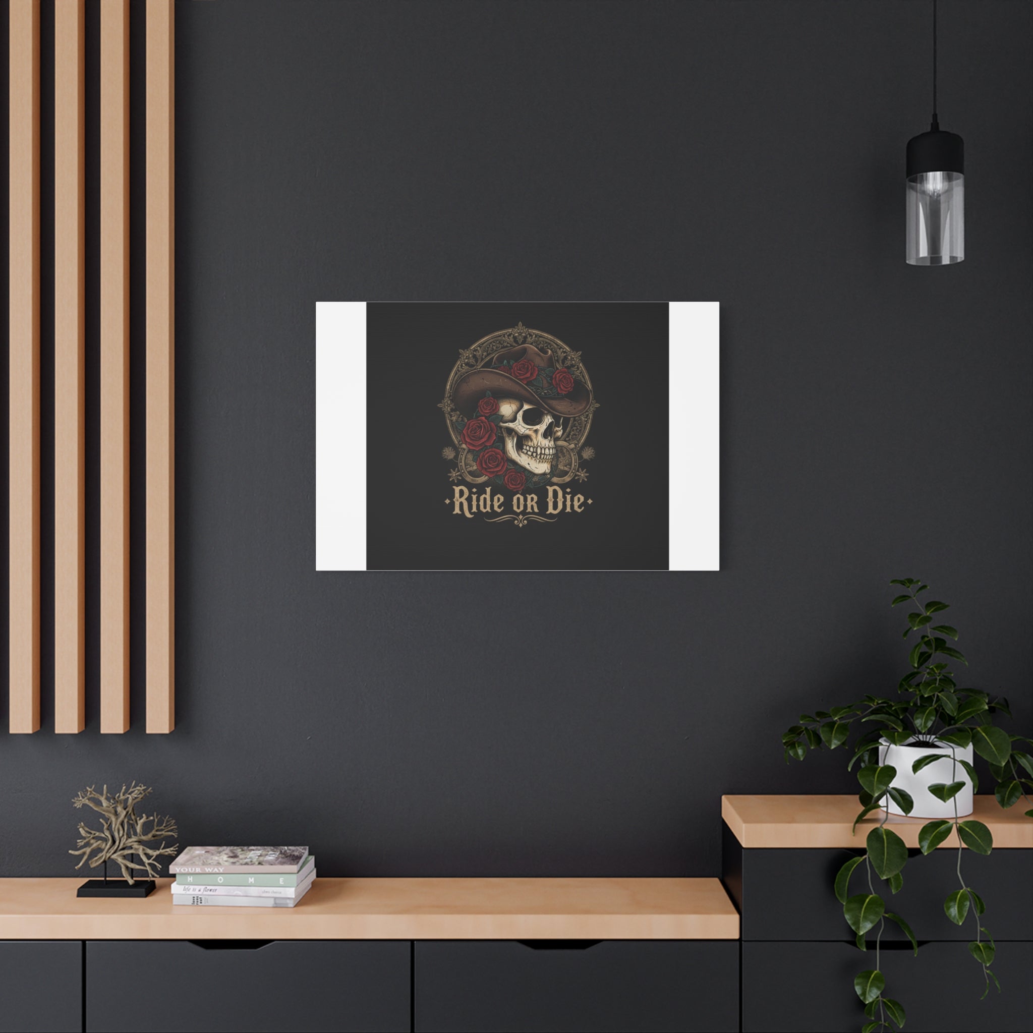 Ride or Die Skull Canvas | Western Skull Art, Gothic Americana