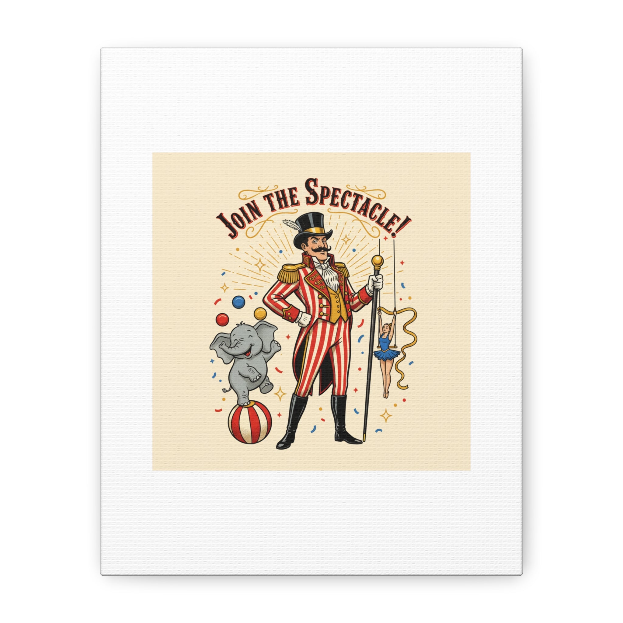 Join the Spectacle Circus Art Print | Matte Canvas, Stretched, Vintage Carnival Design