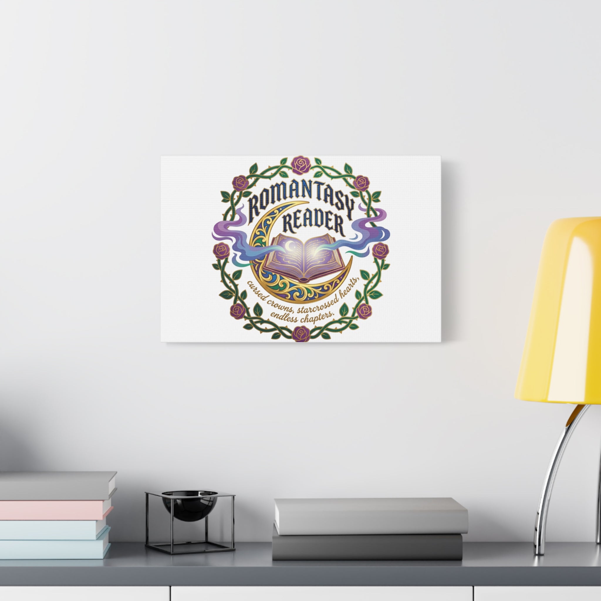 Romantasy Reader Canvas Print | enchanted bookish celestial gothic