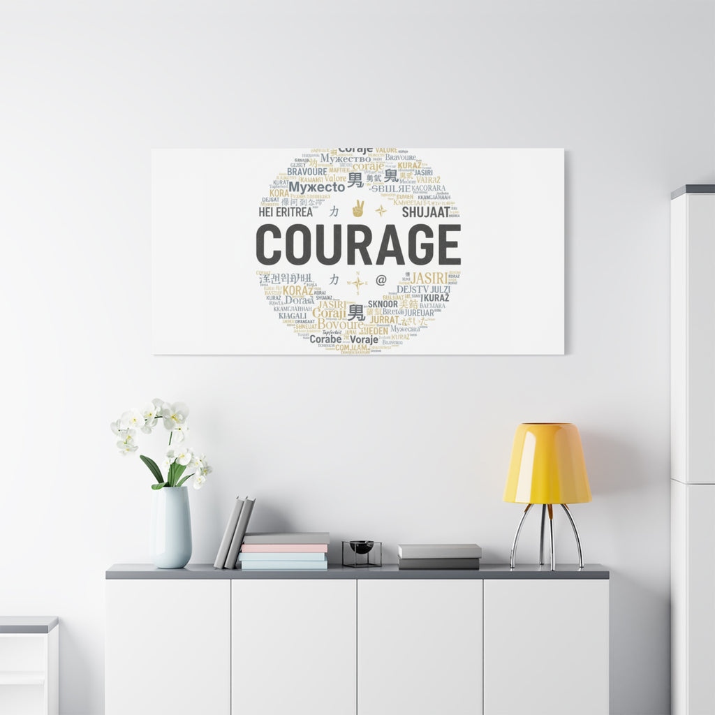Courage Word Cloud Canvas | Fresh-Start Minimalism art print