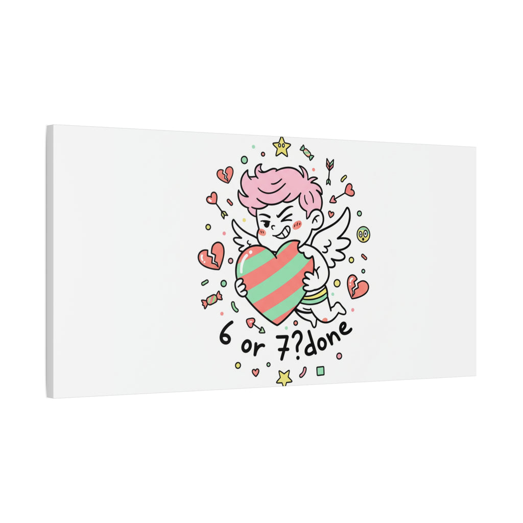 Weird Cupid heart illustration Canvas | Weird Valentine, quirky chaotic love