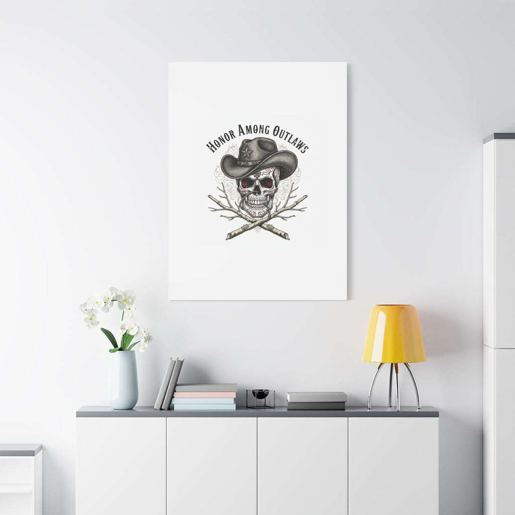 Honor Among Outlaws Canvas | Western Skull Art, Gothic Americana Desert Noir