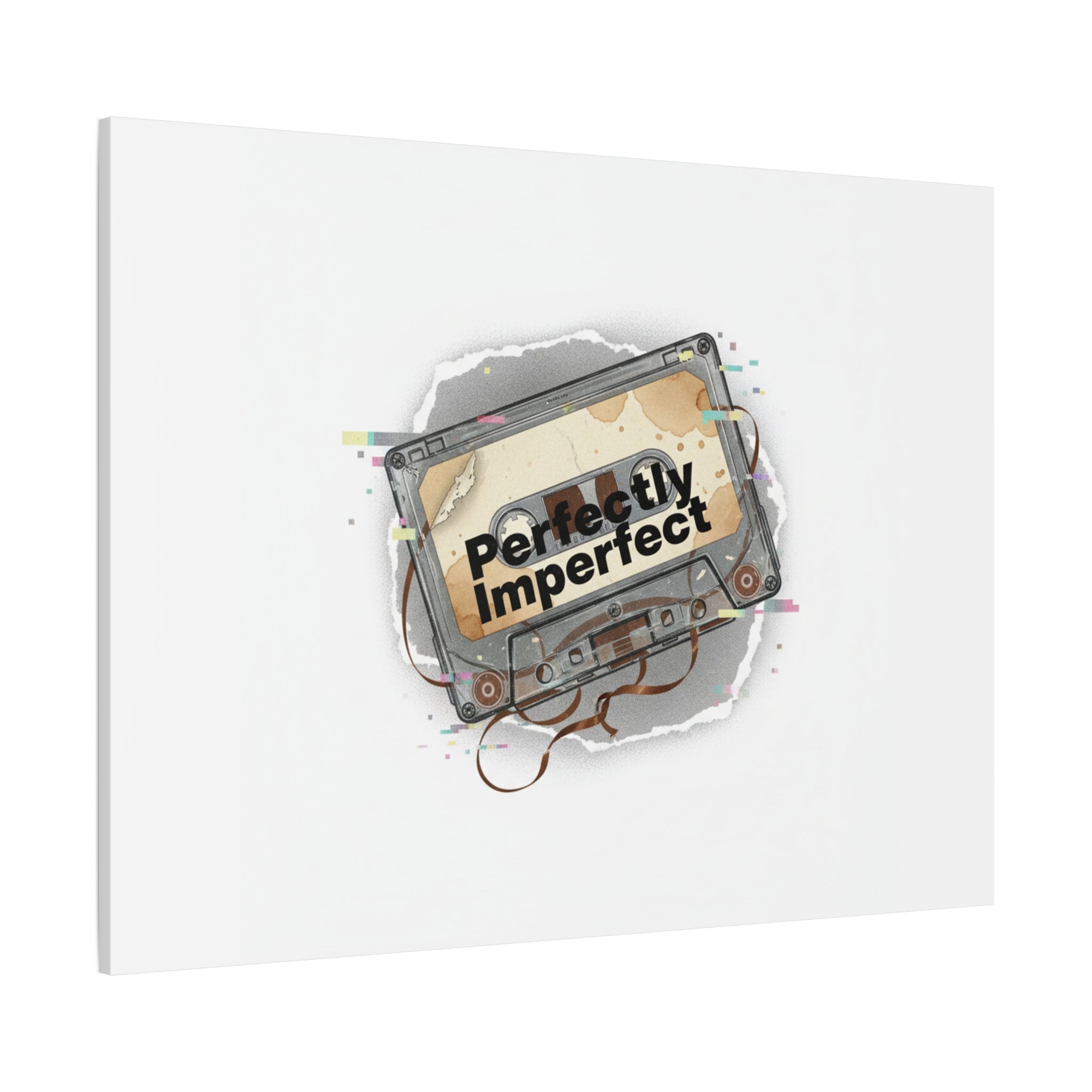Perfectly Imperfect Cassette, Canvas Print | Analog Error, glitch art static