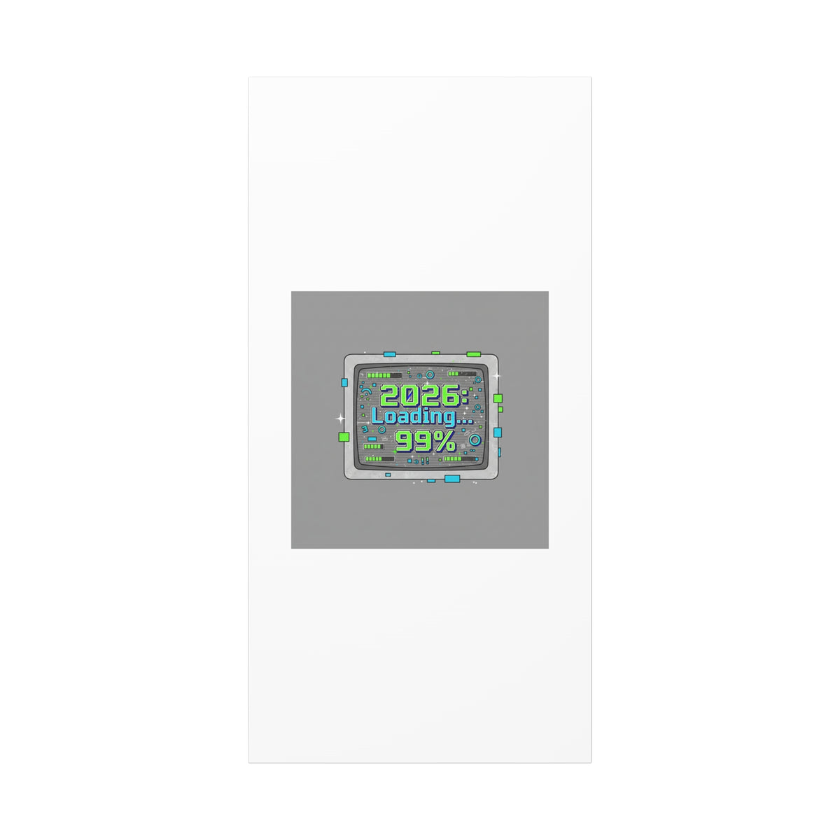 2026 Loading 99% Canvas | NYE countdown, retro system interface