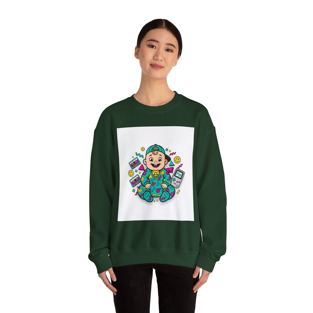 Retro Gamer Baby Crewneck Sweatshirt — Cute Arcade Controller Design