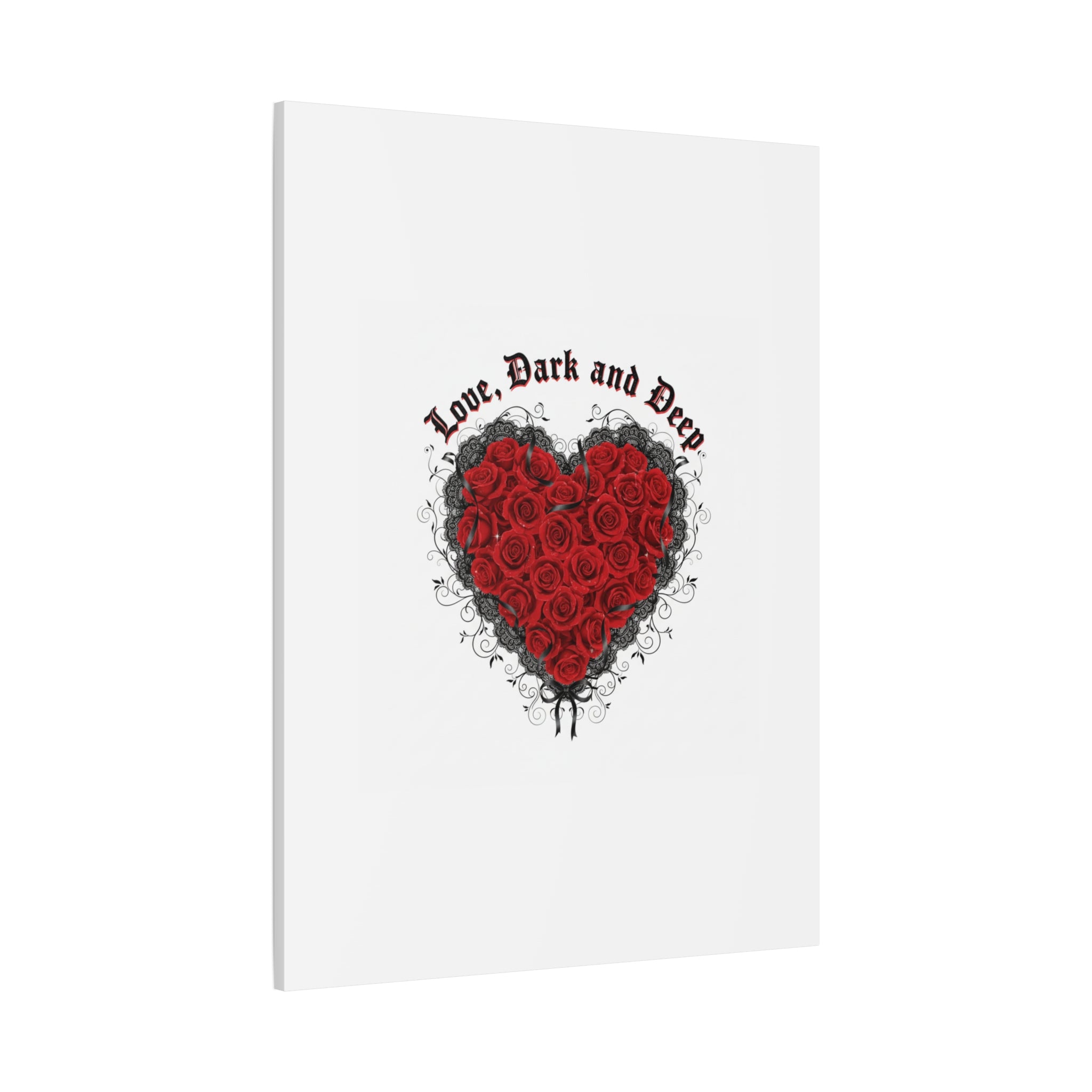 Love Dark and Deep Heart Canvas, Nu Romantic Gothic Romance, 80s Nostalgia
