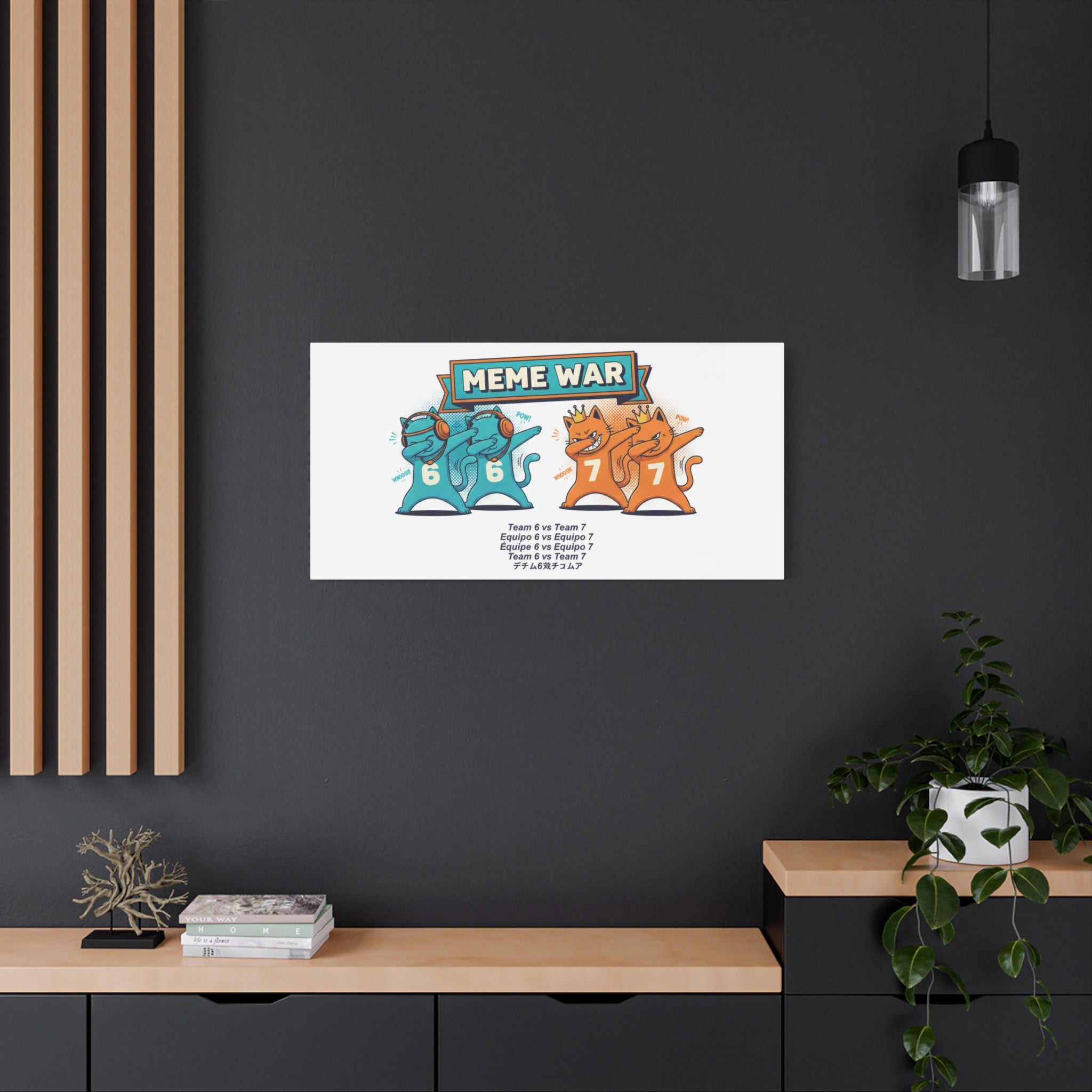 Meme War: Six vs. Seven Canvas Wall Art