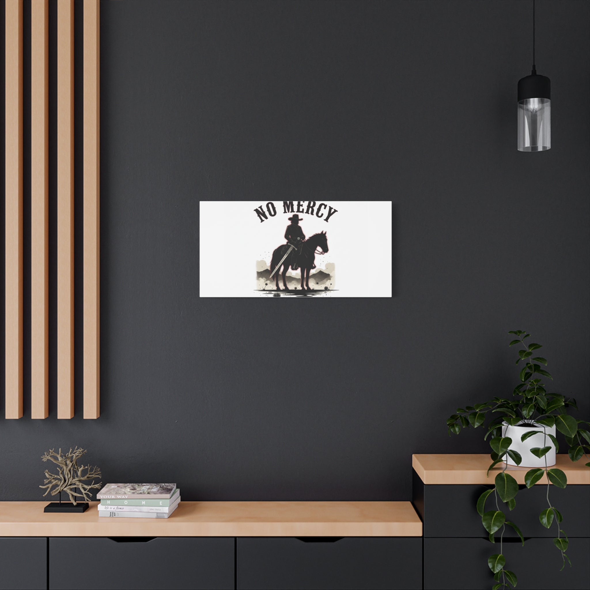 No Mercy Cowboy Skull Canvas | western skull art, gothic Americana