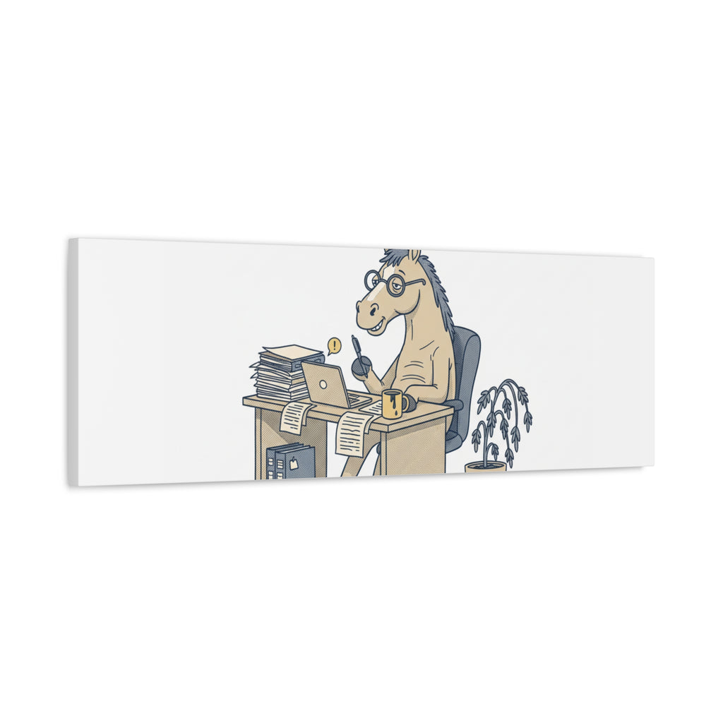 Best Desk Jockey Canvas, Workhorse Office Art | Corporate Burnout Parody