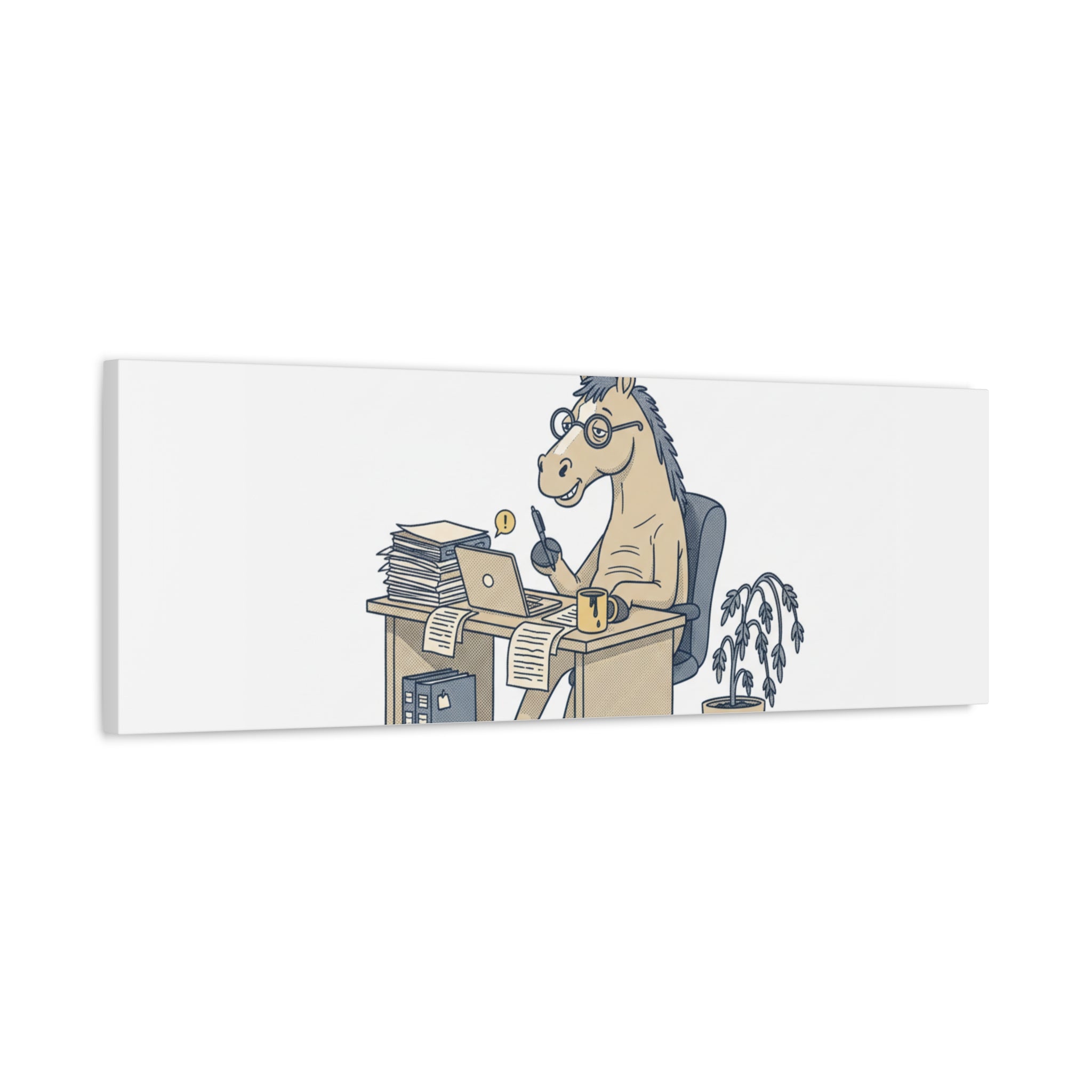 Best Desk Jockey Canvas, Workhorse Office Art | Corporate Burnout Parody
