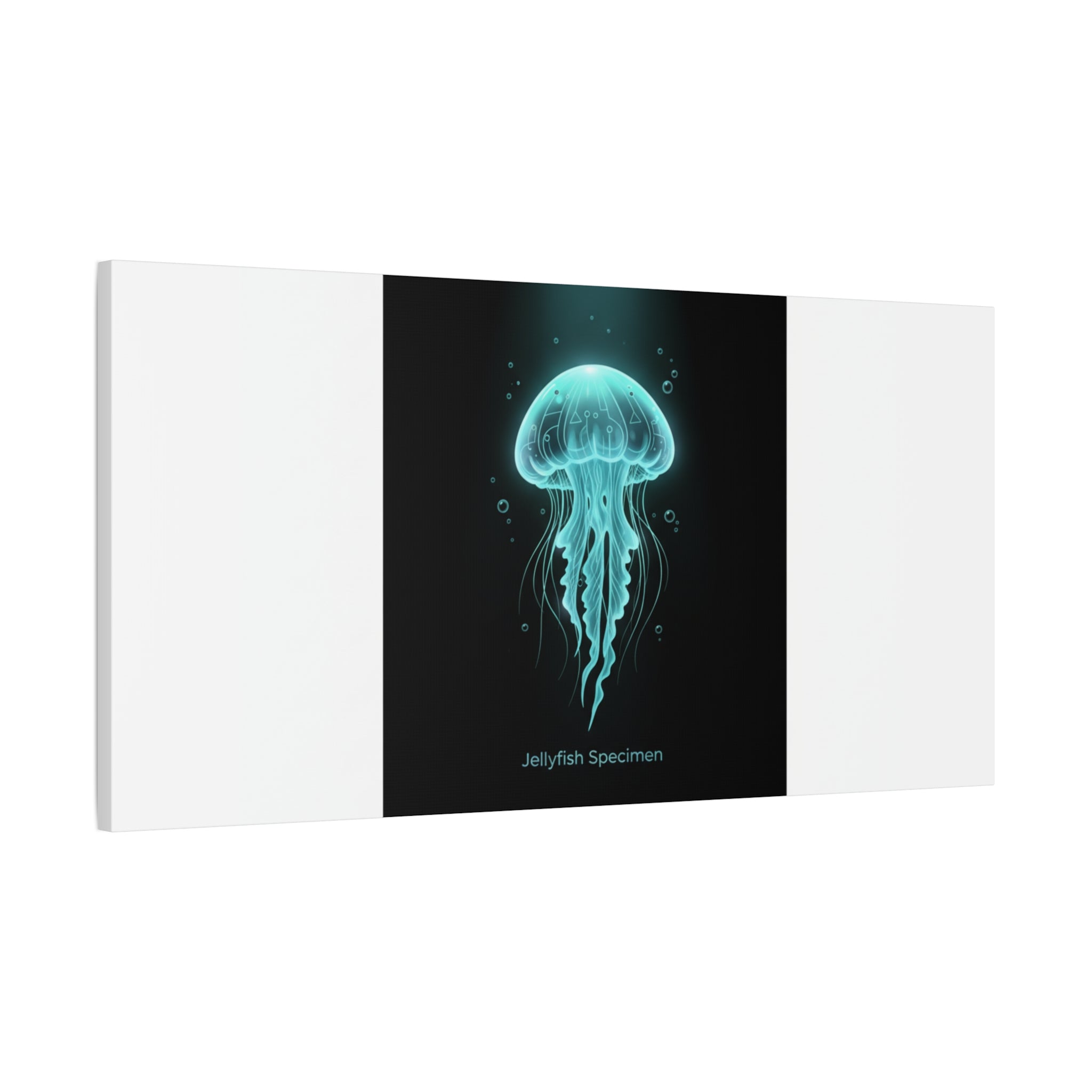 Bioluminescent Jellyfish Art Canvas | Deep Sea Aesthetic, Neon Glow