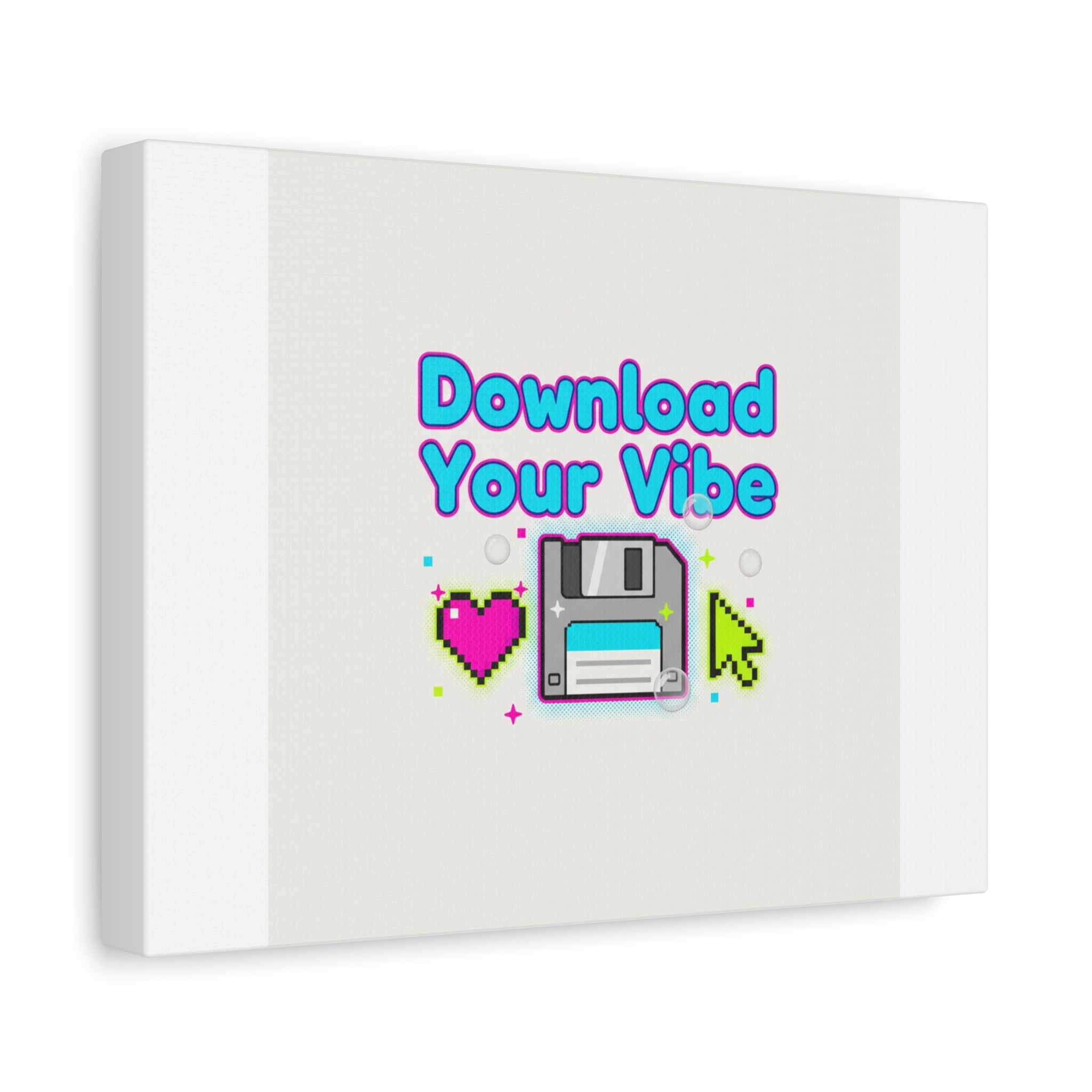 Download Your Vibe Canvas | Y2K Retro Tech, Pixel Floppy Disk Poster