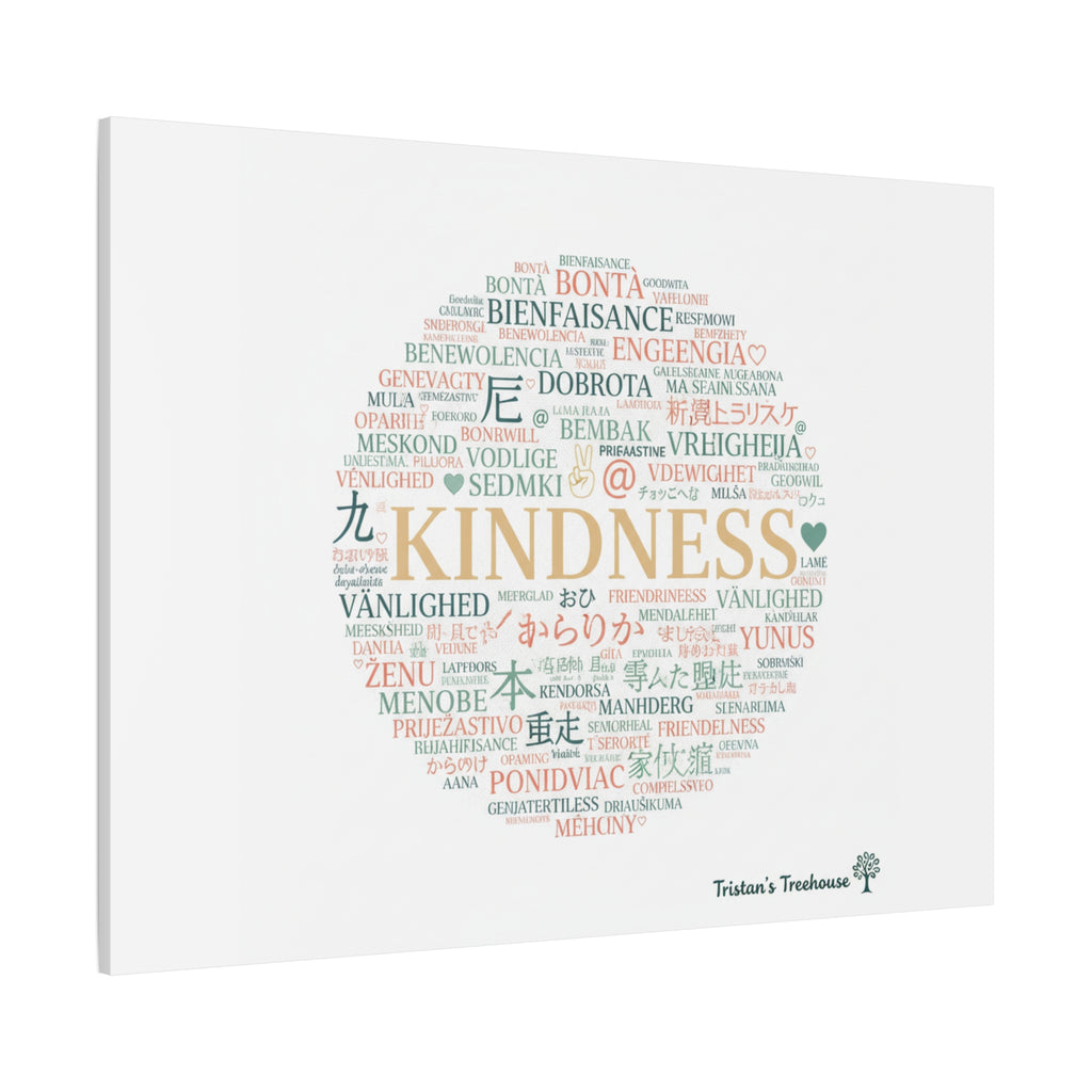 Kindness Word Cloud Canvas | Fresh Start Minimalist Wall Art