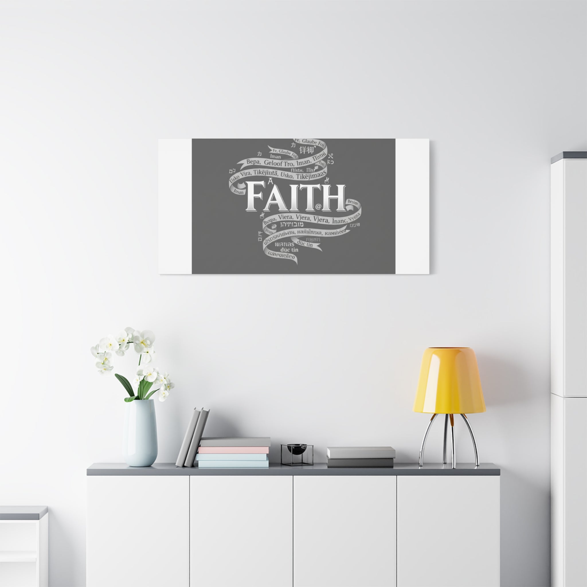 handwritten faith ribbon Canvas | sketch aesthetic, doodle design